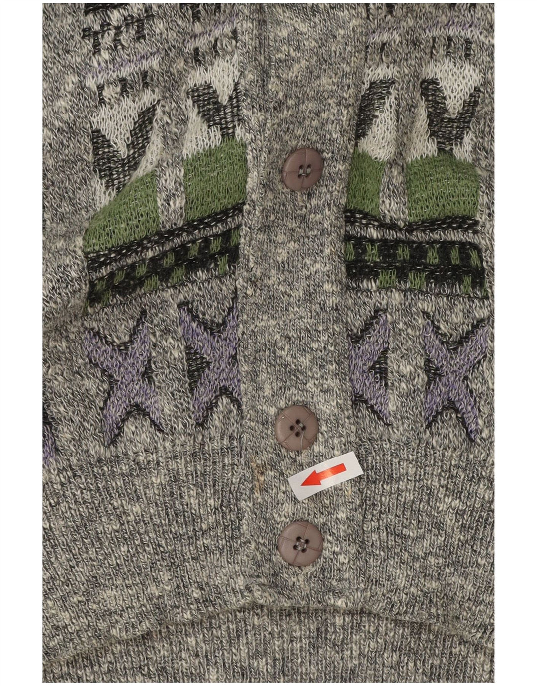 Suéter cardigã masculino VINTAGE 2XL geométrico multicolorido
