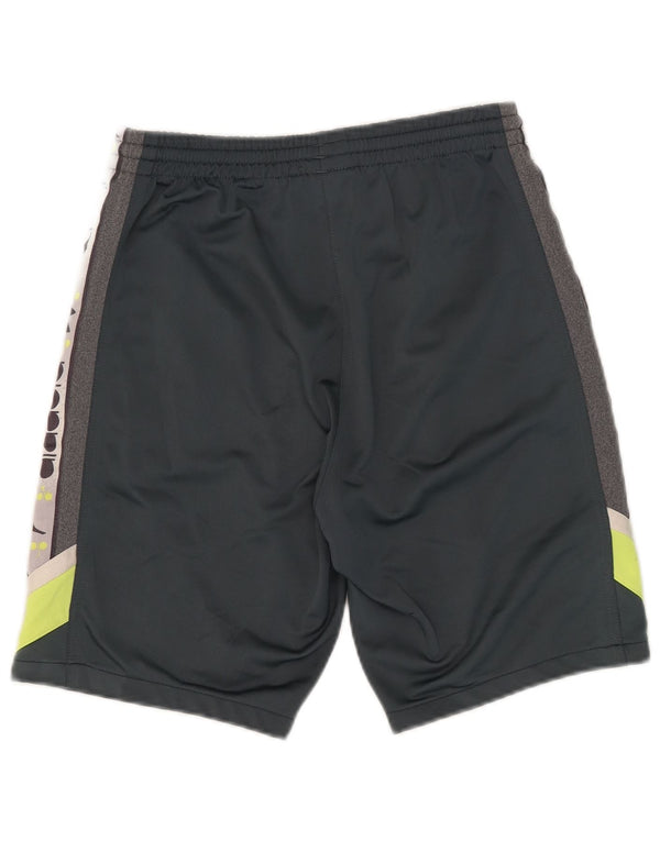 Shorts esportivos gráficos masculinos Diadora médio cinza colorblock poliéster