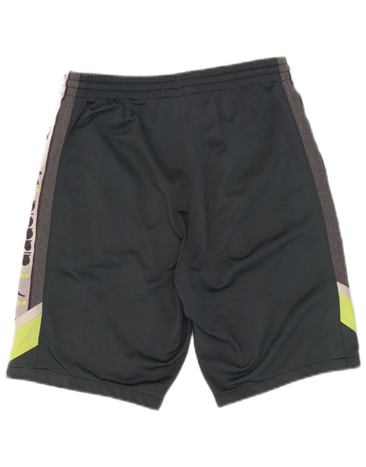 Shorts esportivos gráficos masculinos Diadora médio cinza colorblock poliéster
