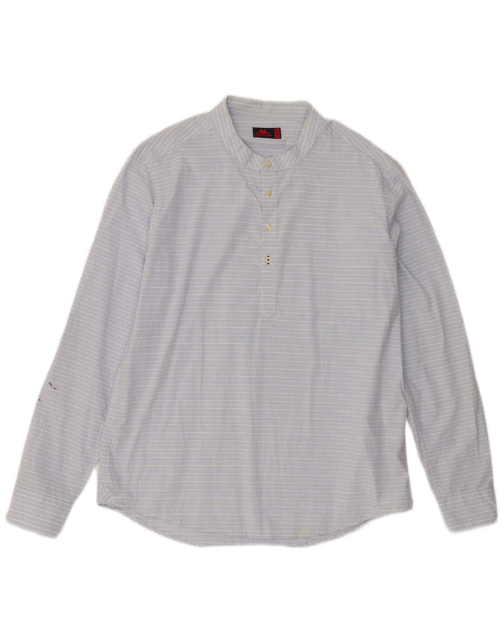 Camisa pulôver masculina Kappa grande algodão listrado azul