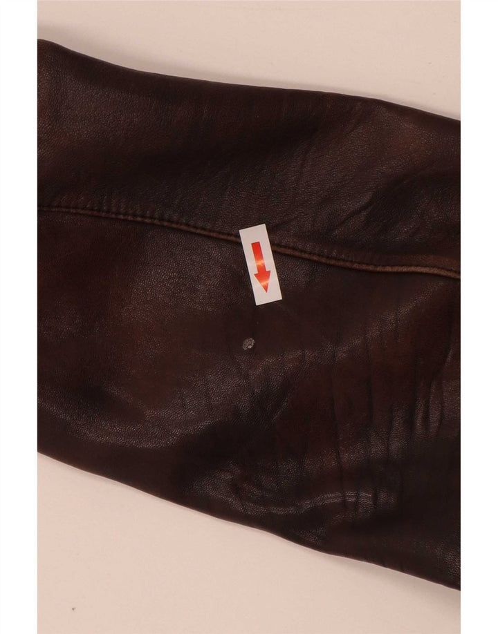 Jaqueta de couro masculina Les Marees IT 48 marrom médio
