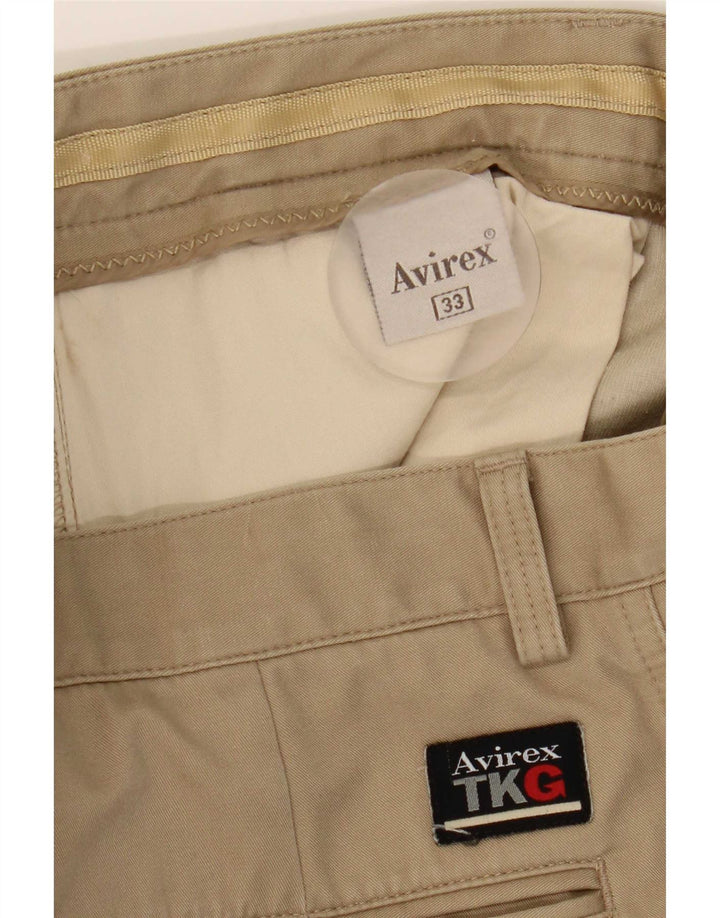Calça chino reta masculina Avirex W33 L29 poliéster bege