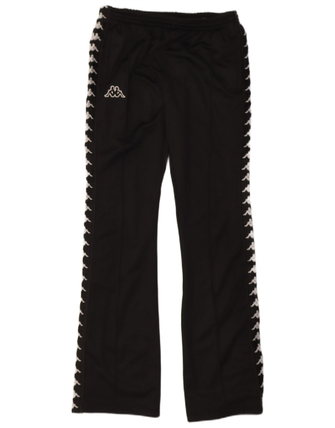 Kappa Mens Graphic Calças de treino pequeno poliéster preto
