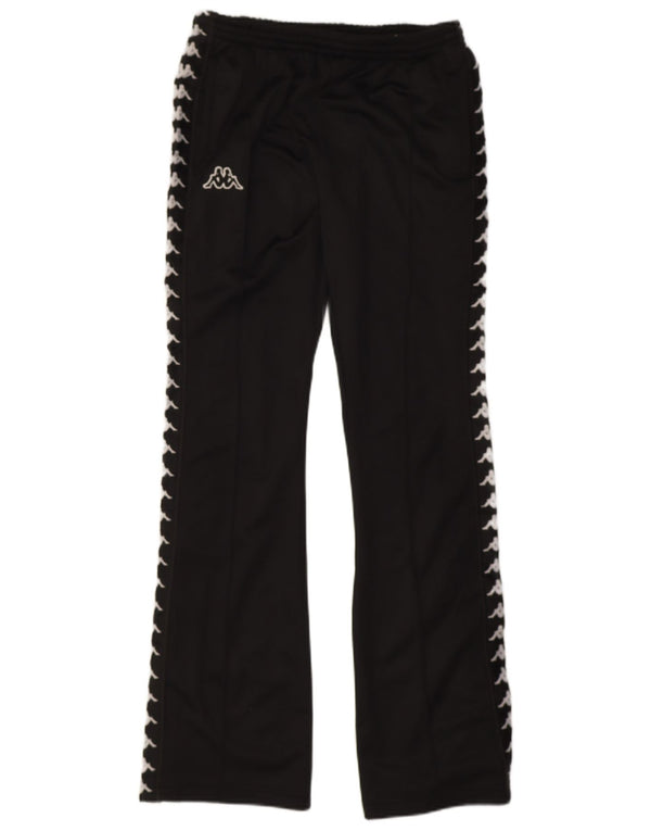Kappa Mens Graphic Calças de treino pequeno poliéster preto
