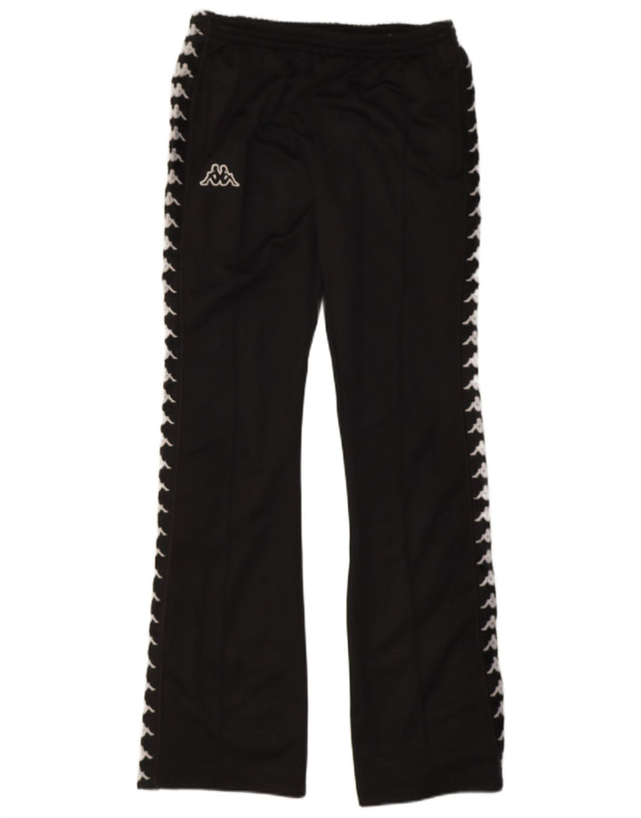 Kappa Mens Graphic Calças de treino pequeno poliéster preto