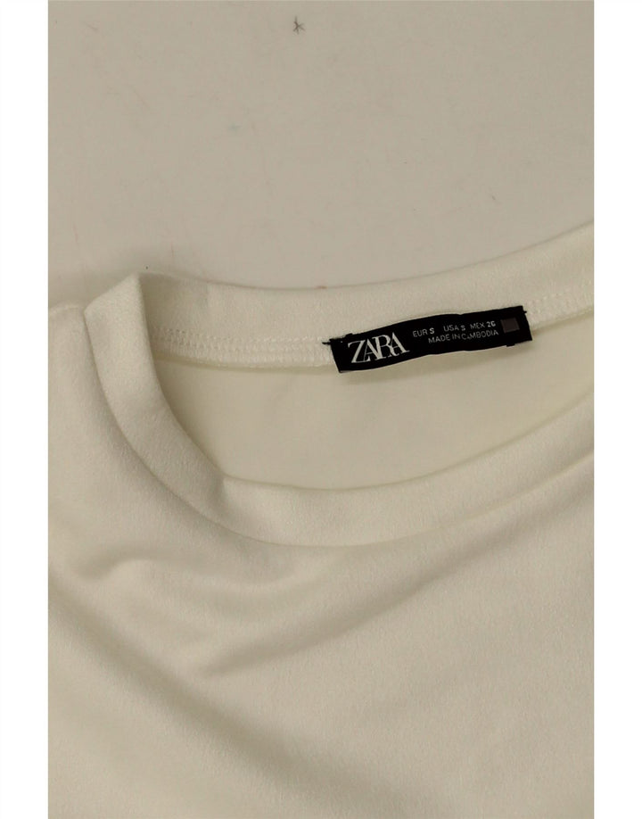Vestido feminino ZARA UK 10 pequeno floral branco