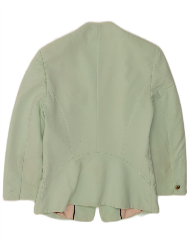 Jaqueta blazer feminina Ted Baker com 1 botão Reino Unido 6 XS verde viscose