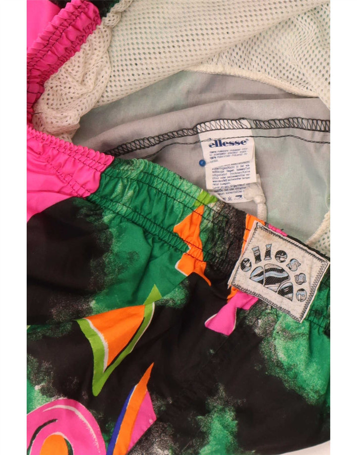 Ellesse Mens Graphic Sport Shorts Médio Verde Colourblock Poliéster