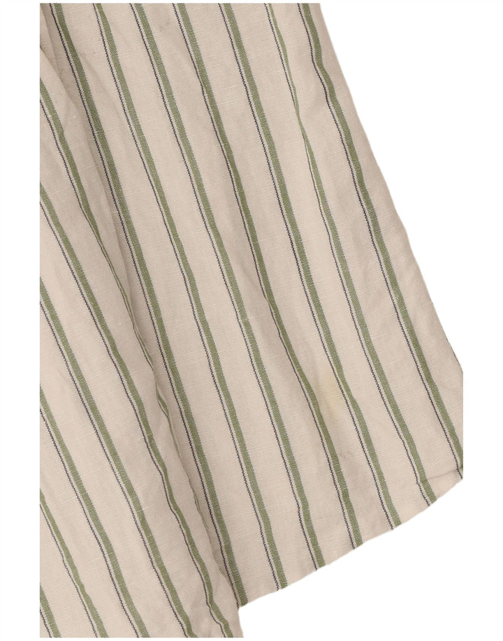 Camisa masculina Zara de linho listrado branco médio