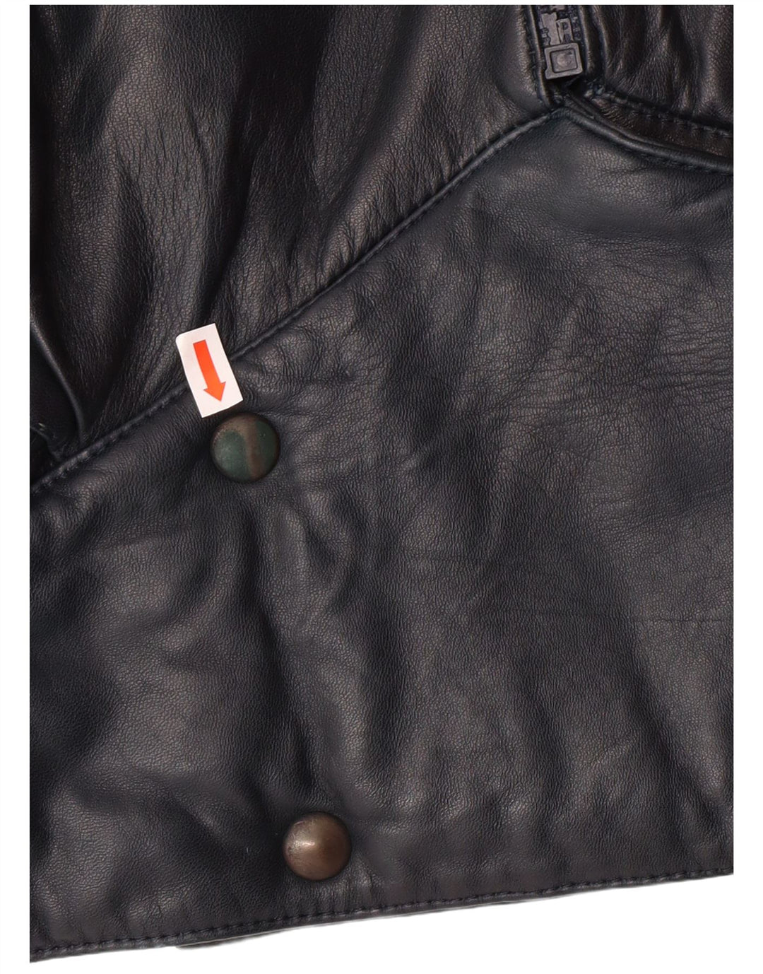 Jaqueta de couro feminina VINTAGE UK 6 XS azul marinho