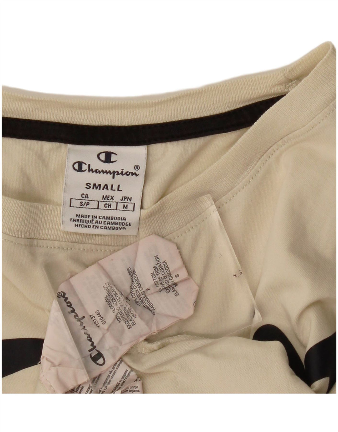 Camiseta feminina CHAMPION com estampa oversized UK 10 pequena bege