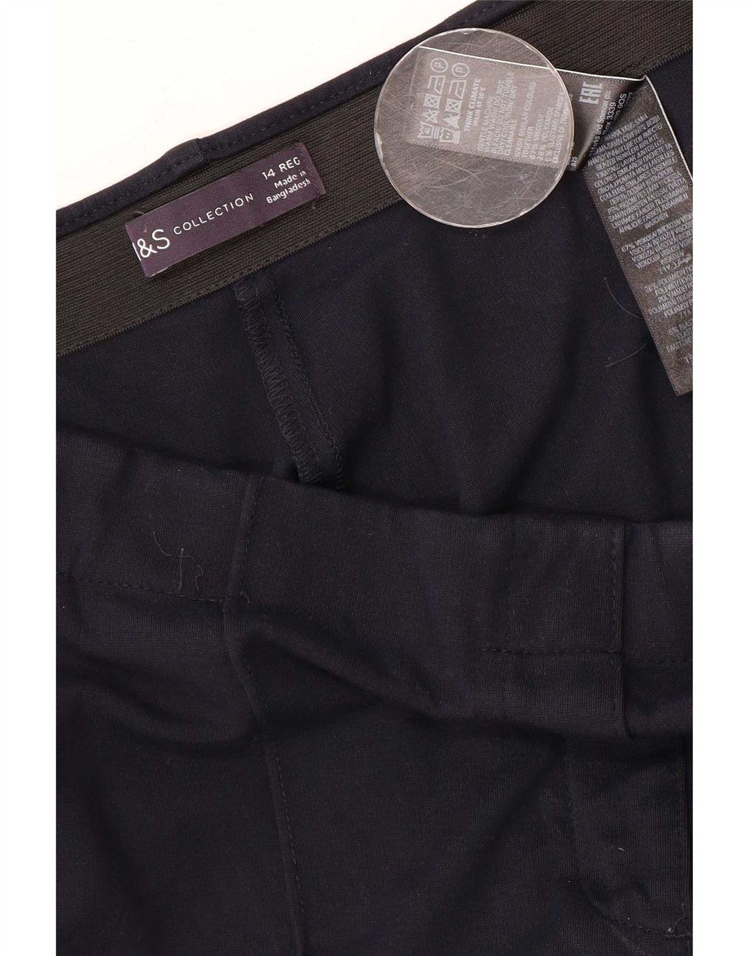 Calça Chino Feminina Marks & Spencer Reino Unido 14 Médio W30 L28 Azul Marinho