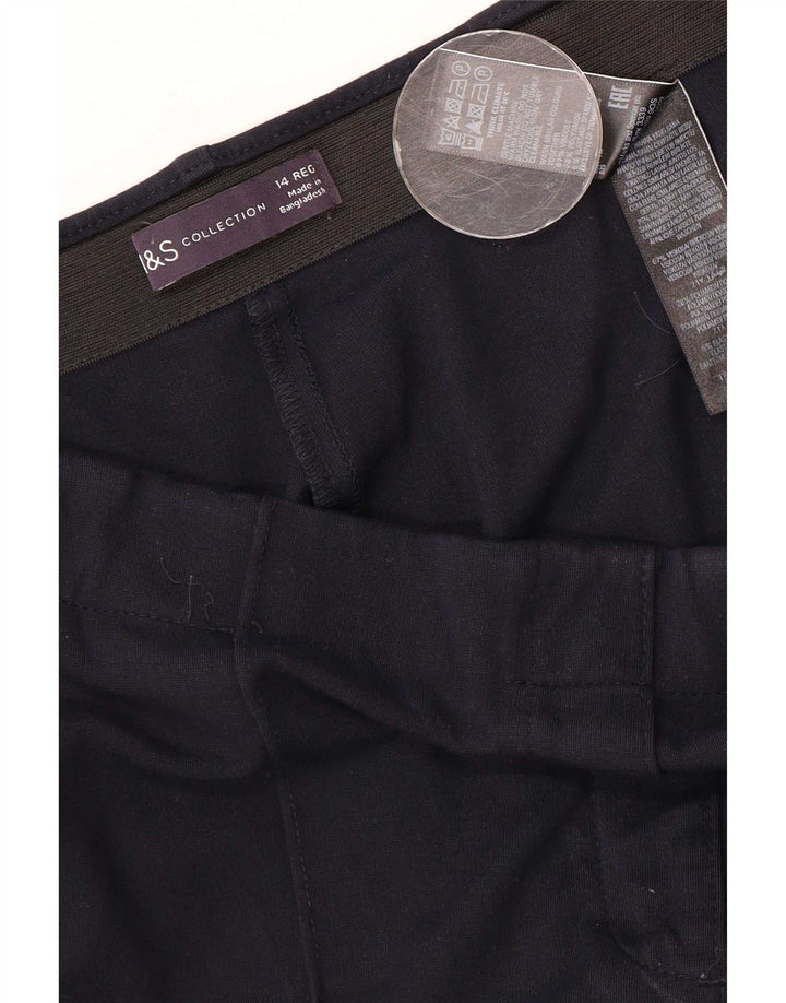 Calça Chino Feminina Marks & Spencer Reino Unido 14 Médio W30 L28 Azul Marinho