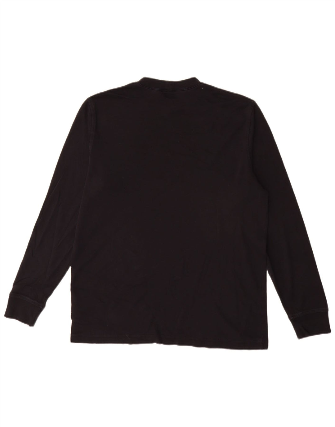 Lands End Mens Top Manga Longa Médio Algodão Preto