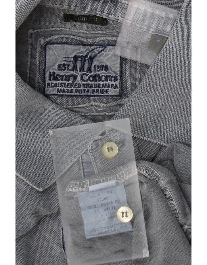 Camisa polo masculina Henry Cottons Slim Fit algodão cinza médio