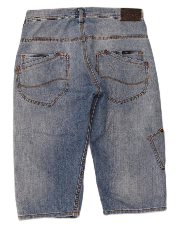 Bermuda jeans cargo LEE Boys 13-14 anos W28 algodão azul