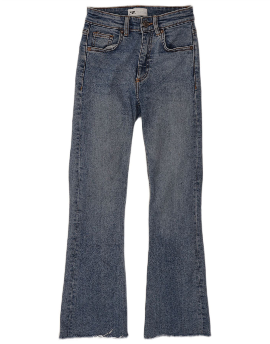 Calça jeans feminina ZARA Bootcut W22 L25 algodão azul