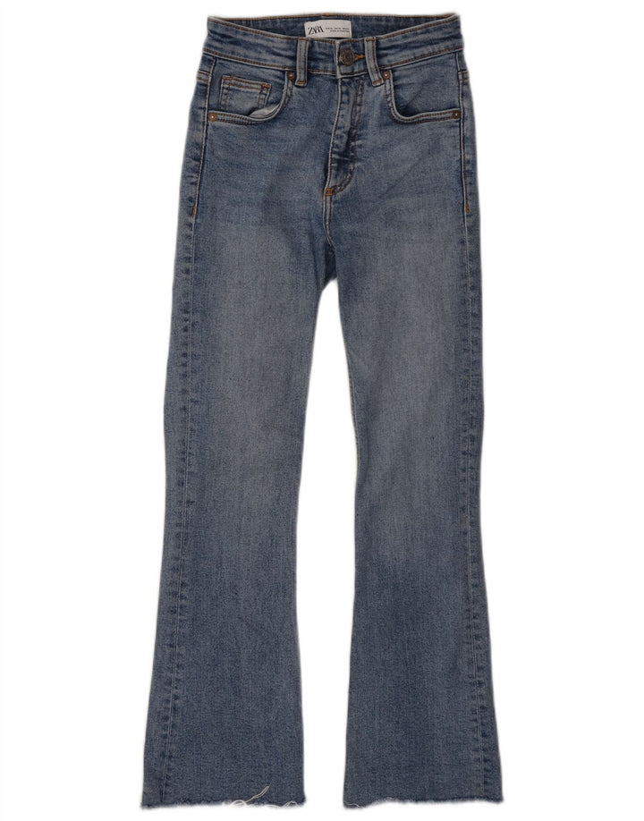 Calça jeans feminina ZARA Bootcut W22 L25 algodão azul