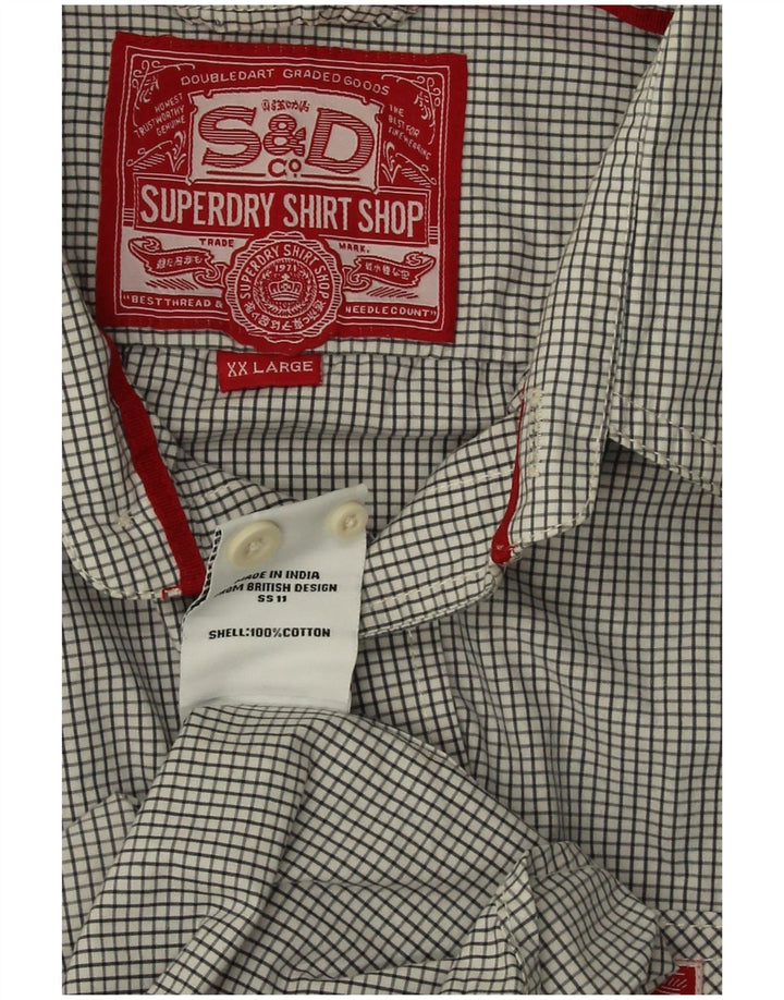 Camisa masculina Superdry 2XL algodão xadrez cinza