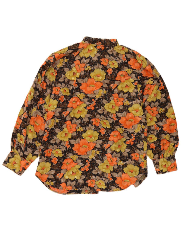 Camisa feminina VINTAGE UK 16 grande floral multicolorida