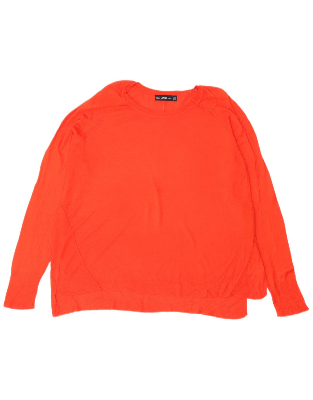 Zara Suéter feminino oversized com gola canoa Reino Unido 14 viscose laranja médio