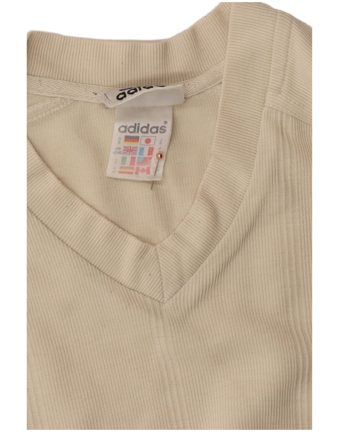 Camiseta masculina ADIDAS UK 40/42 algodão bege médio