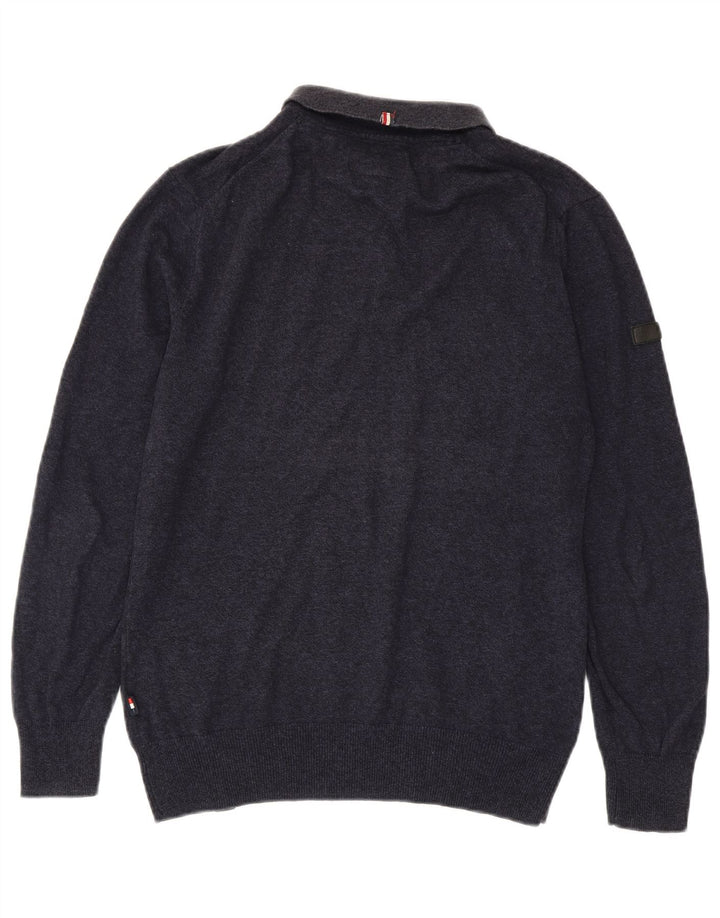 Suéter masculino SUPERDRY com gola polo e algodão azul marinho pequeno