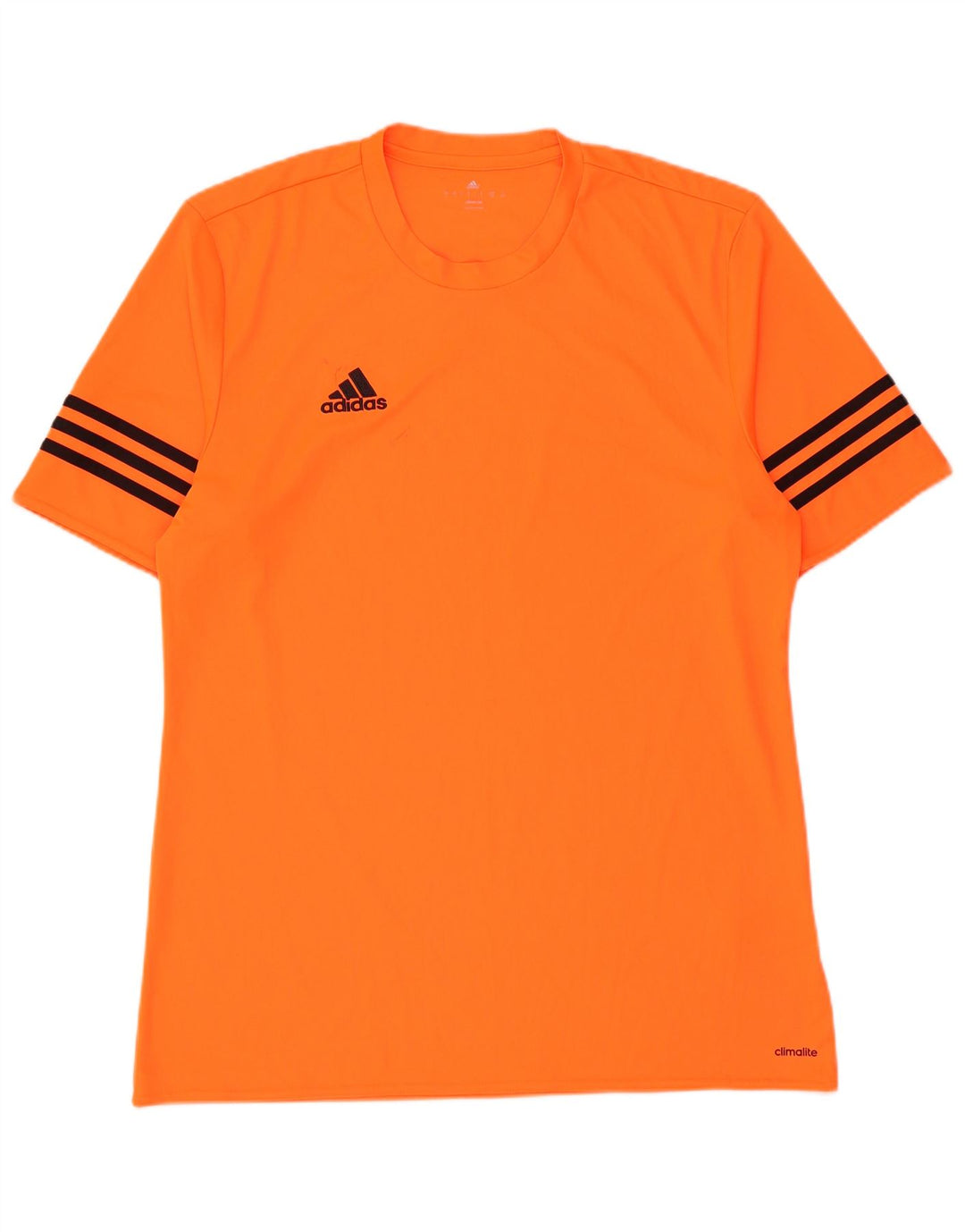Adidas Mens Climalite Camiseta Top Grande Laranja Listrado Poliéster