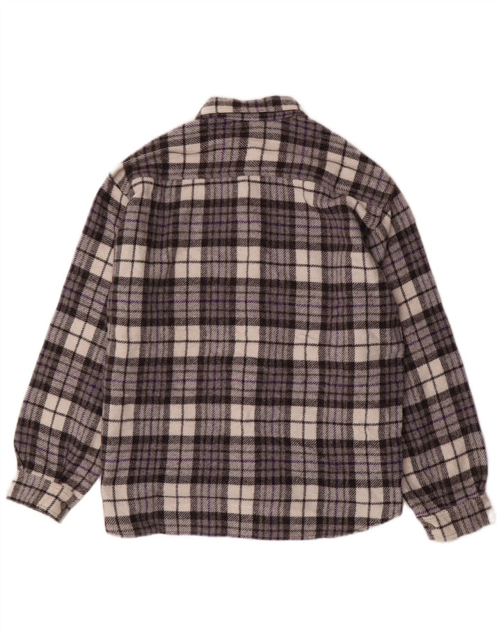 Camisa masculina de flanela MAZZONETTO pequena lã xadrez cinza