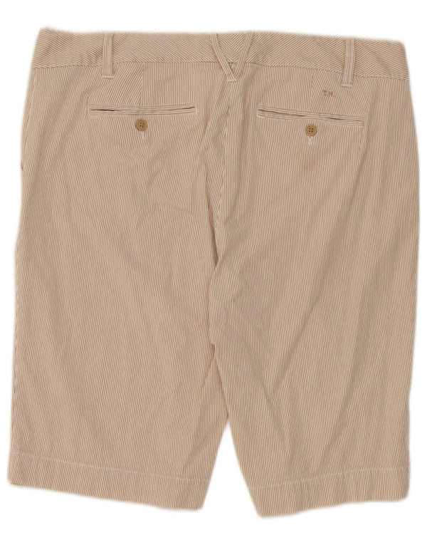 Shorts Chino feminino Tommy Hilfiger US 14 XL W36 algodão listrado bege