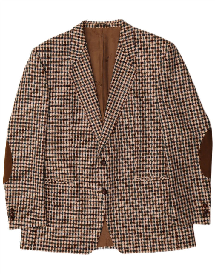 Jaqueta blazer masculina Piattelli com 2 botões IT 54 2XL marrom houndstooth lã