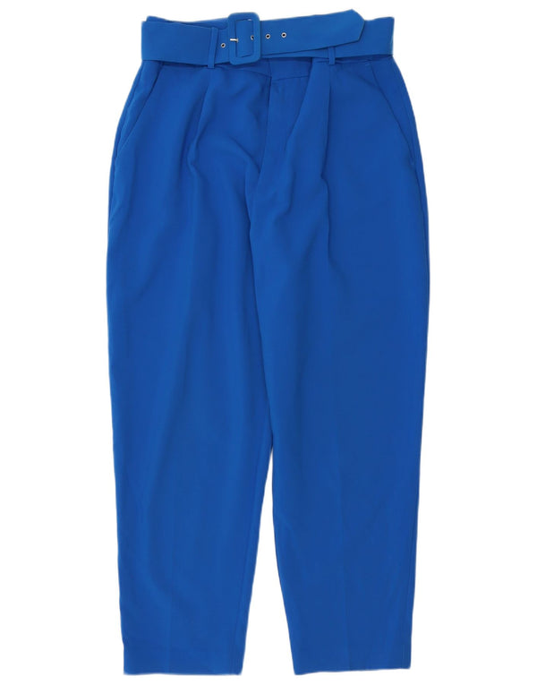 Calça casual feminina Zara cintura alta cônica XL W32 L27 azul poliéster