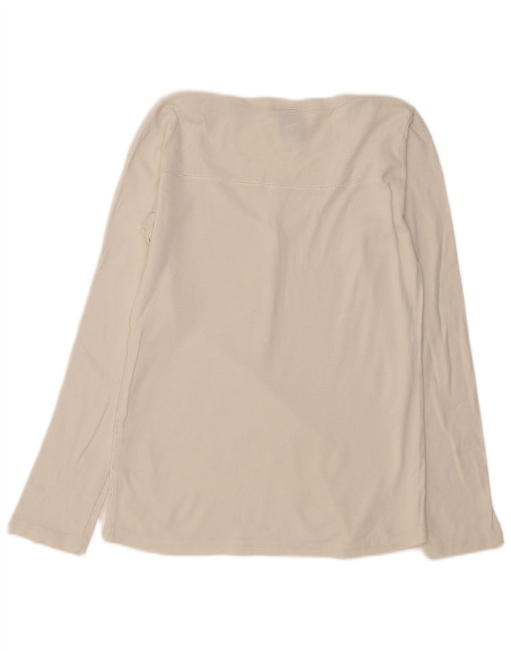 Top feminino Nike manga comprida UK 14/16 grande algodão branco