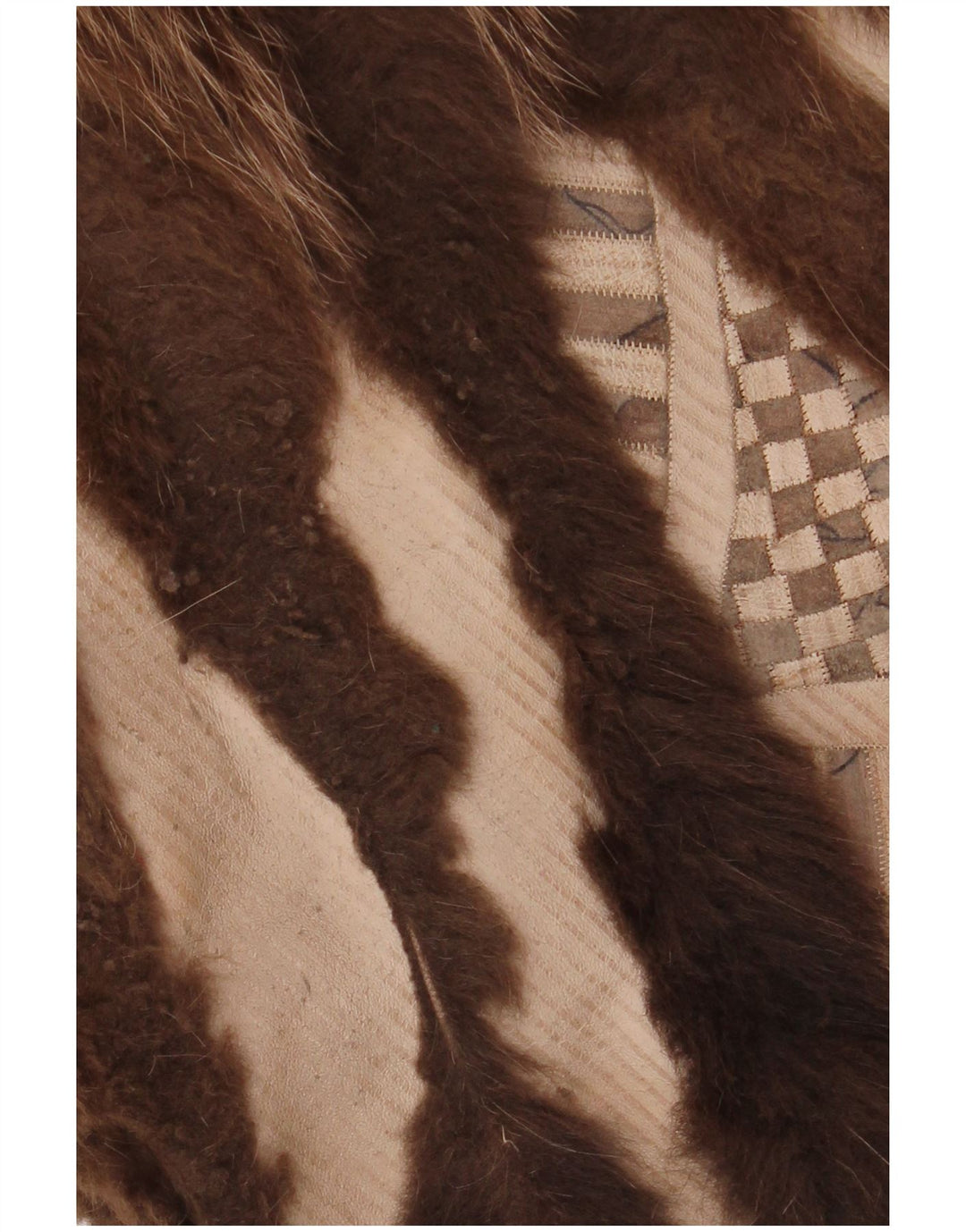 Sobretudo feminino reversível de pele sintética VINTAGE Reino Unido 18 XL marrom floral