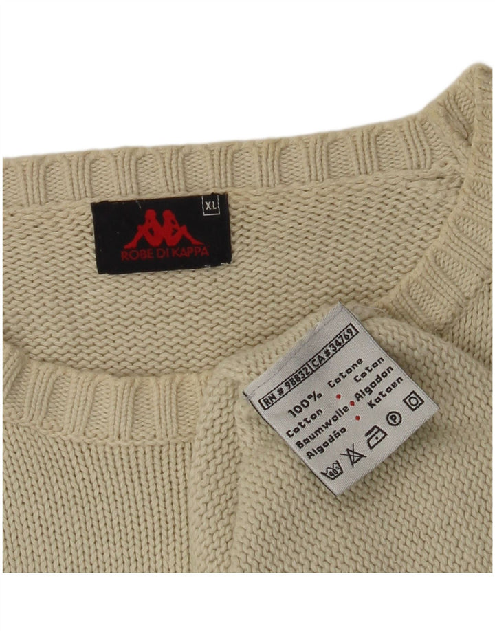 Suéter masculino KAPPA com gola redonda XL em algodão branco