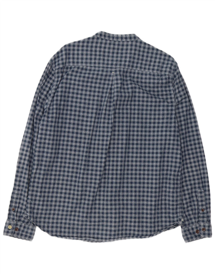 Camisa masculina de ajuste clássico White Stuff XL azul algodão guingão