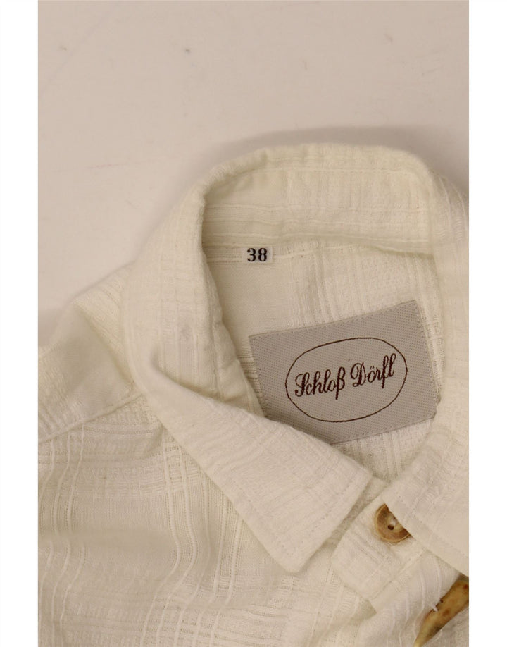 Camisa masculina vintage tamanho 38 xadrez branco médio