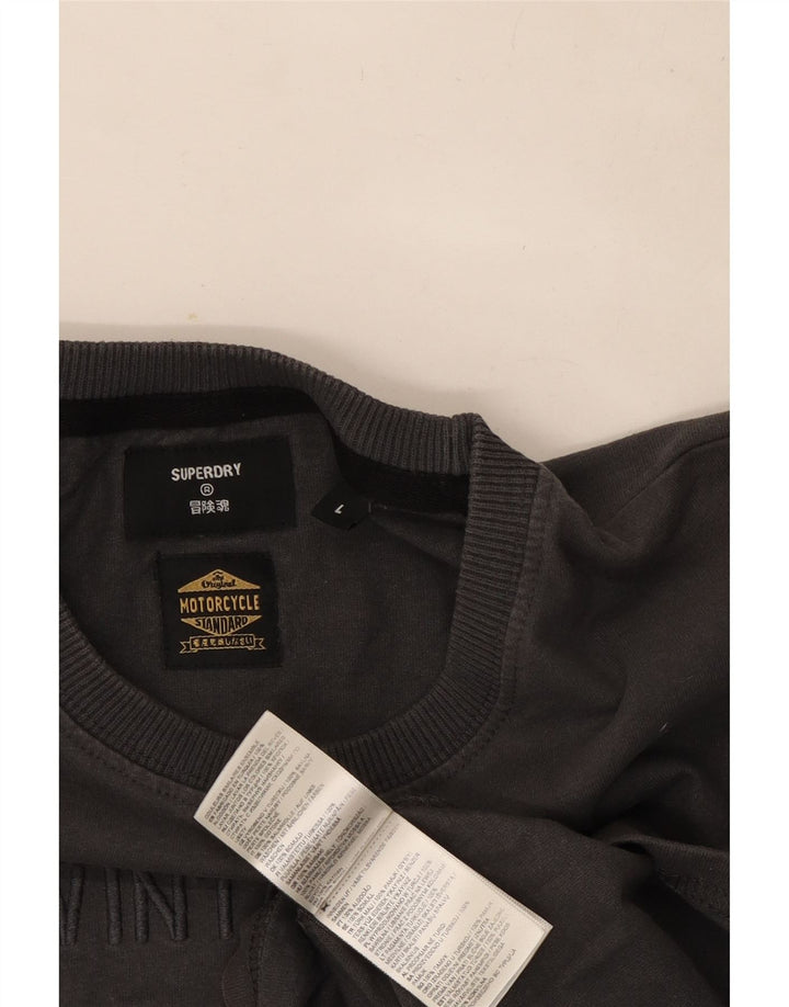 Camiseta masculina Superdry Standard Graphic grande algodão cinza