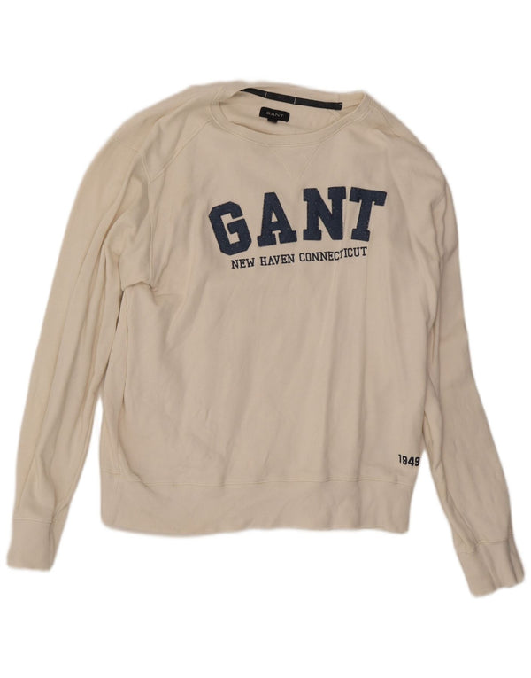 Gant moletom masculino gráfico jumper XL algodão branco