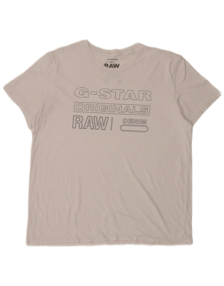 Camiseta gráfica masculina G-Star Top XL branca