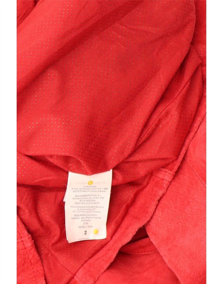 Cache Jaqueta feminina de camurça US 2 XS couro vermelho