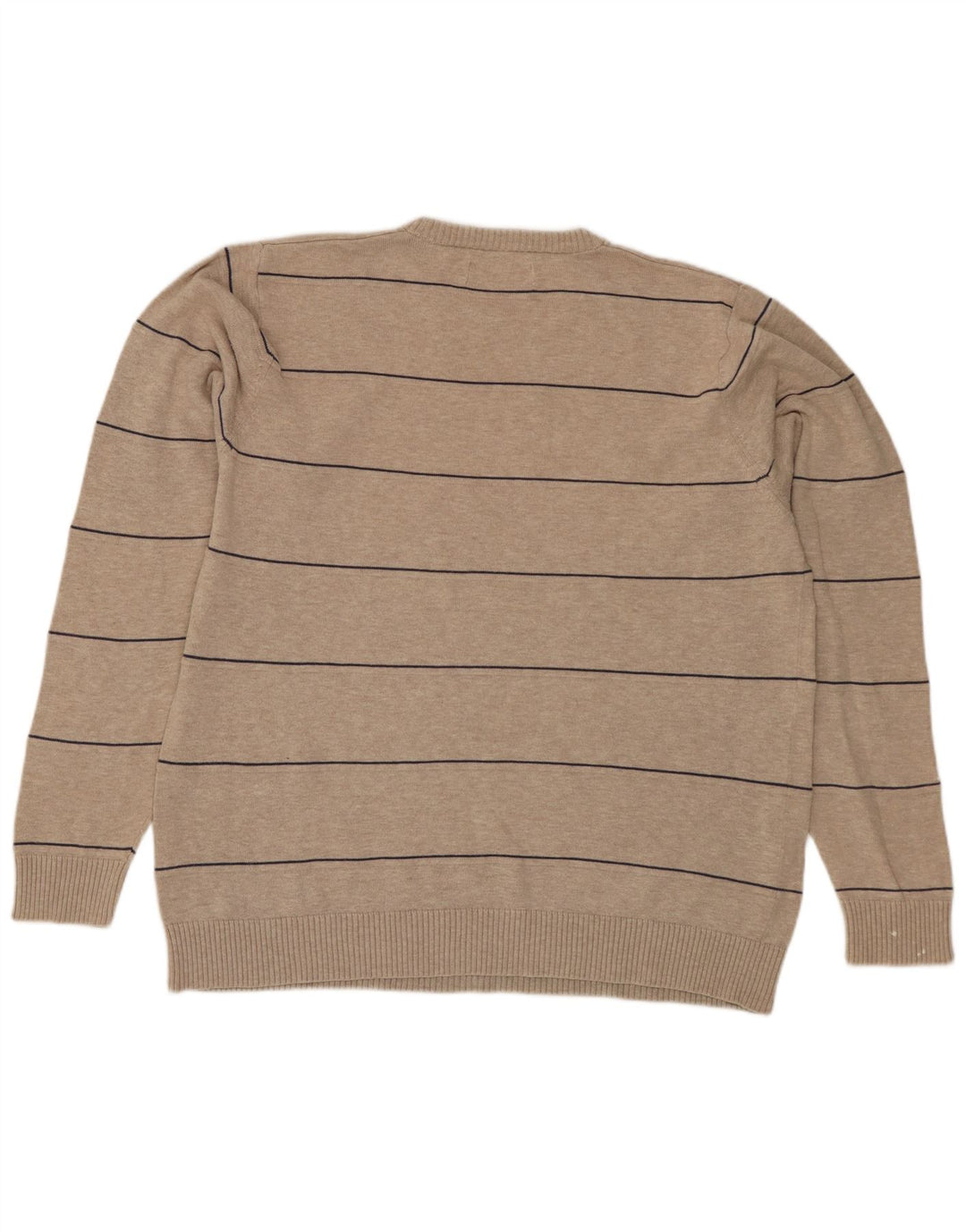 Suéter masculino Marks & Spencer Blue Harbor com gola redonda, médio bege