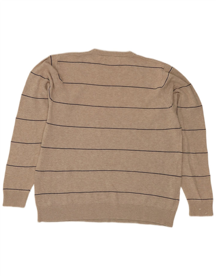 Suéter masculino Marks & Spencer Blue Harbor com gola redonda, médio bege