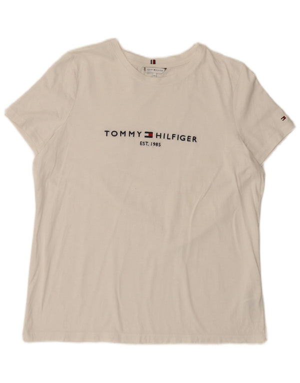 Camiseta feminina Tommy Hilfiger com estampa gráfica UK 20 2XL algodão branco