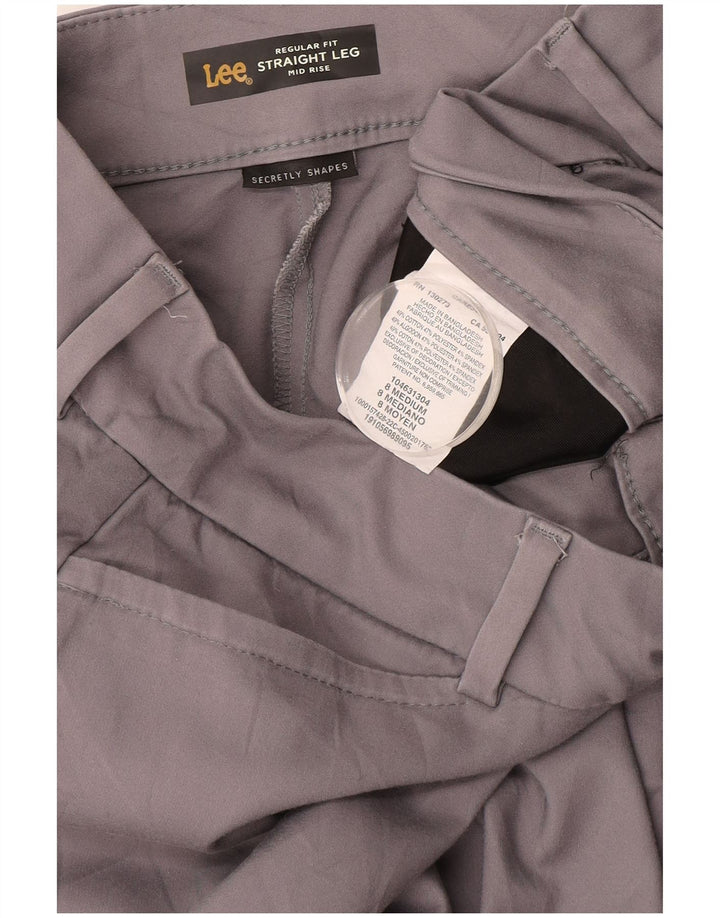 LEE Calça feminina casual de cintura média e ajuste regular US 8 Médio W30 L30 cinza