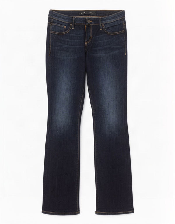 Calça jeans feminina Guess com corte baixo W29 L33 azul marinho algodão