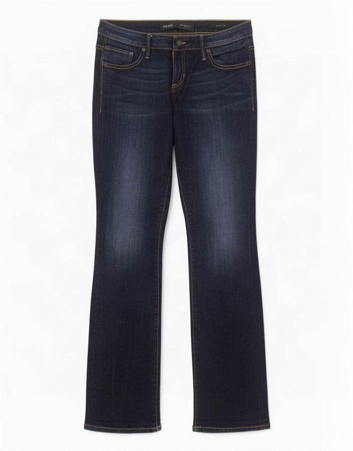 Calça jeans feminina Guess com corte baixo W29 L33 azul marinho algodão