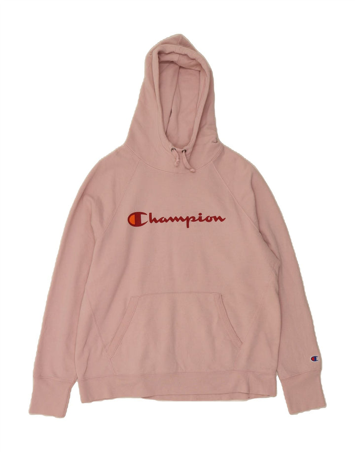 CHAMPION Womens Graphic Hoodie Jumper UK 18 XL Pink Cotton Vintage Champion and Second-Hand Champion from Messina Hembry 