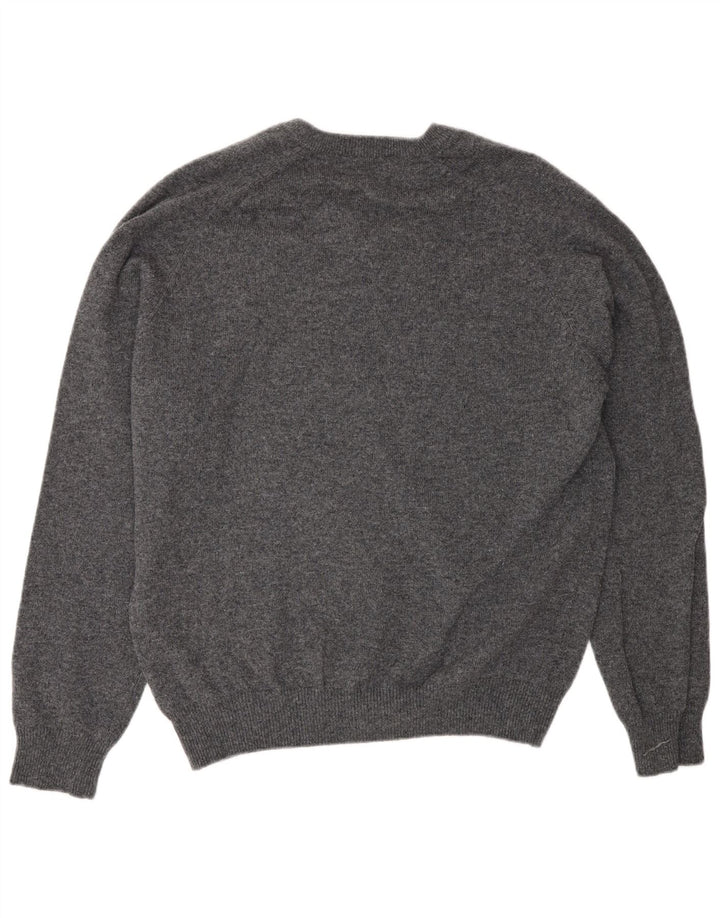 Suéter masculino Marks & Spencer Blue Harbor com decote em V cinza médio manchado