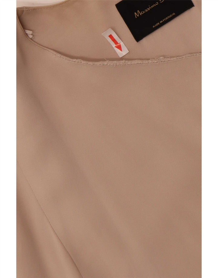 Jaqueta blazer feminina Massimo Dutti Longline sem mangas Reino Unido 14 médio bege
